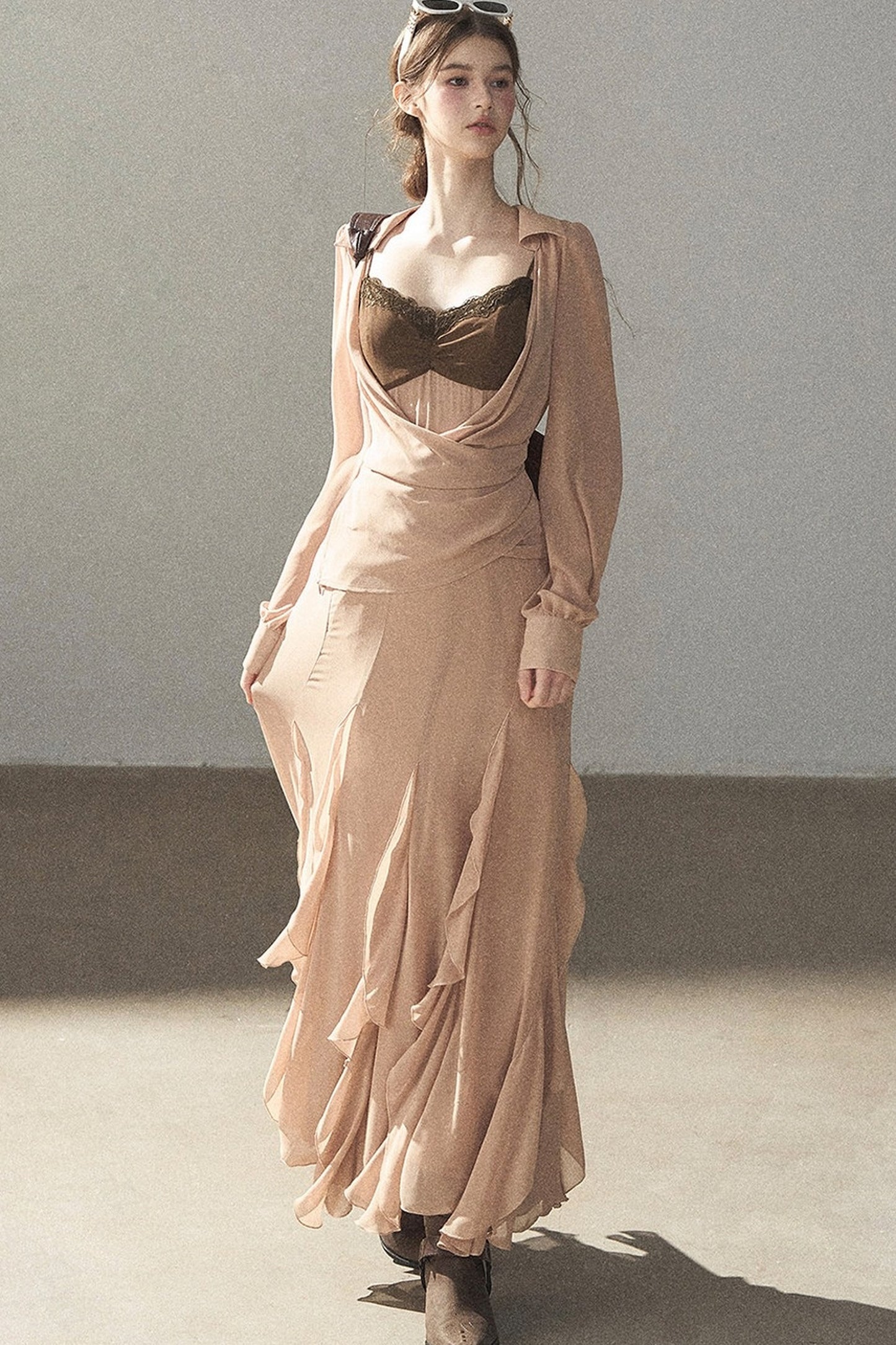 Cinnamon Pink Top and Suspender Dress Set-Up