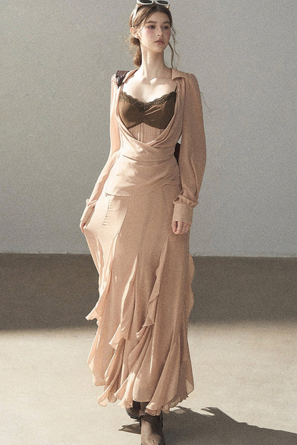 Cinnamon Pink Top and Suspender Dress Set-Up
