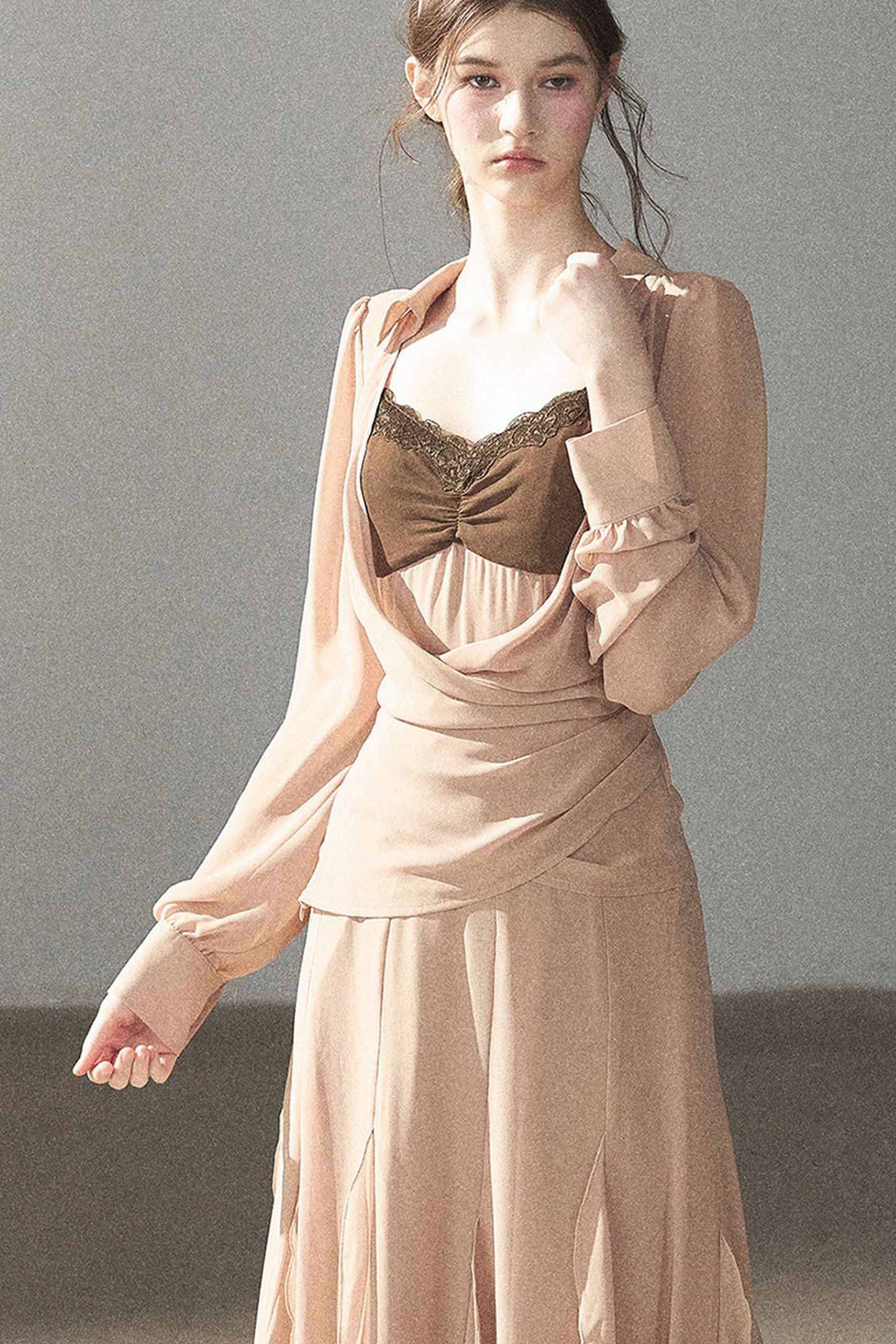 Cinnamon Pink Top and Suspender Dress Set-Up