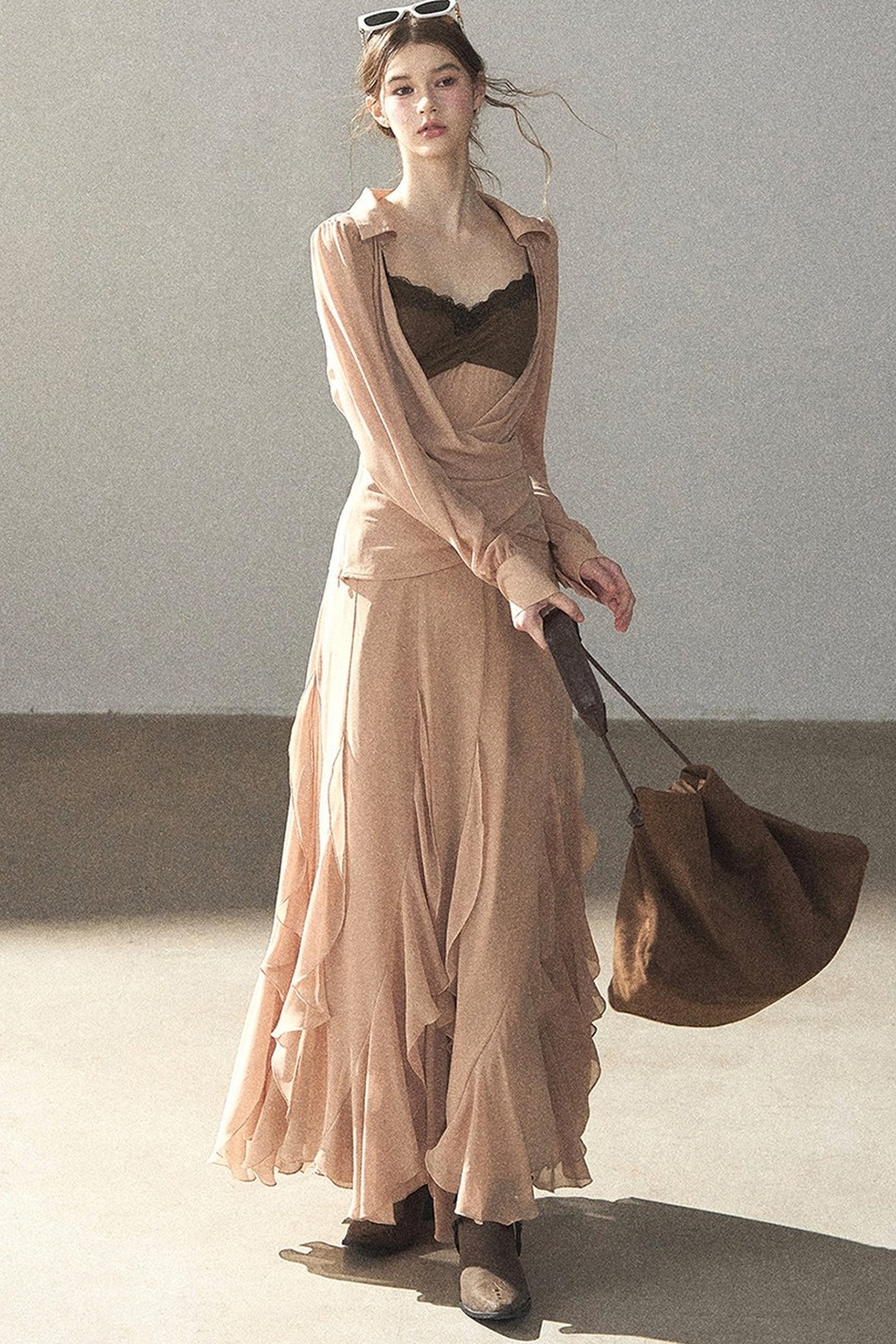Cinnamon Pink Top and Suspender Dress Set-Up