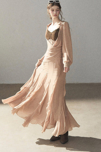 Cinnamon Pink Top and Suspender Dress Set-Up