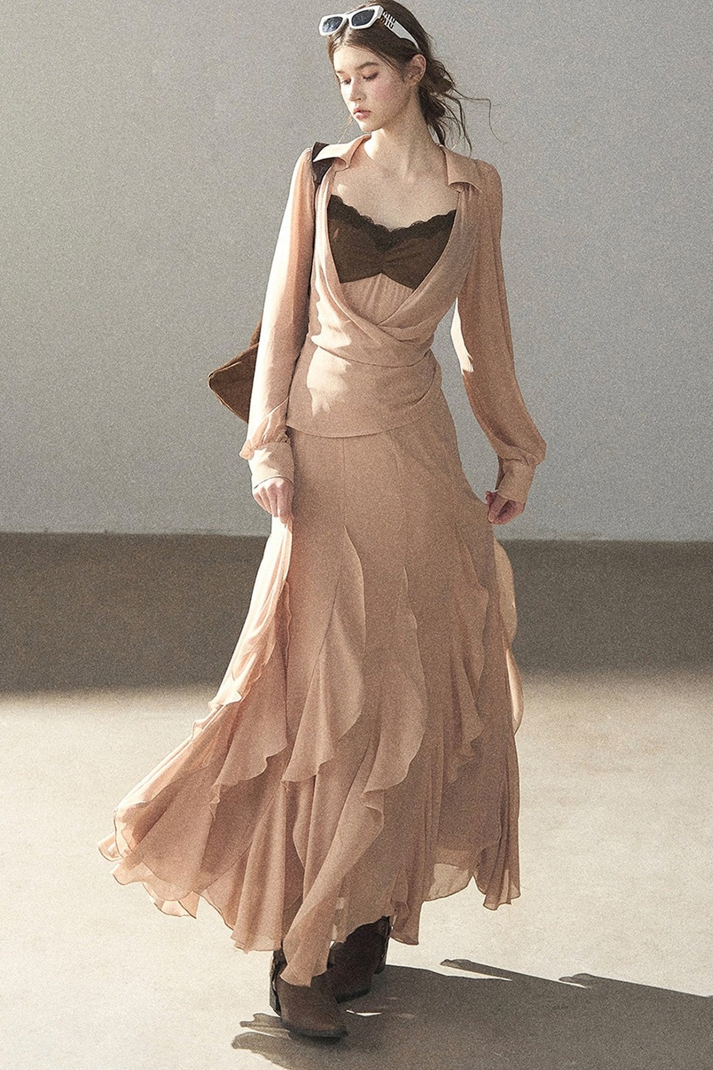 Cinnamon Pink Top and Suspender Dress Set-Up