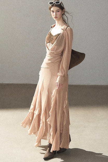Cinnamon Pink Top and Suspender Dress Set-Up