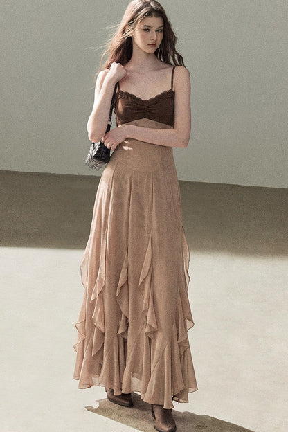 Cinnamon Pink Top and Suspender Dress Set-Up