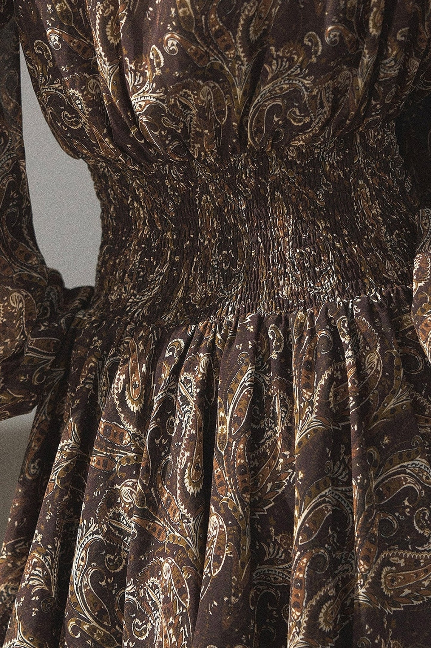 Long-Sleeve Puffy Chiffon Dress
