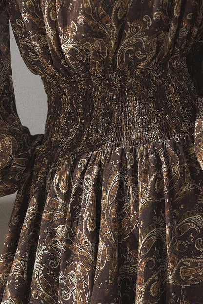 Long-Sleeve Puffy Chiffon Dress