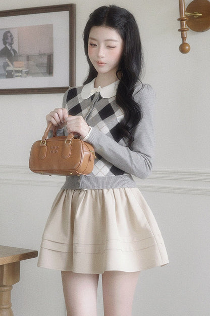 High-Waisted Pleated A-Line Skirt