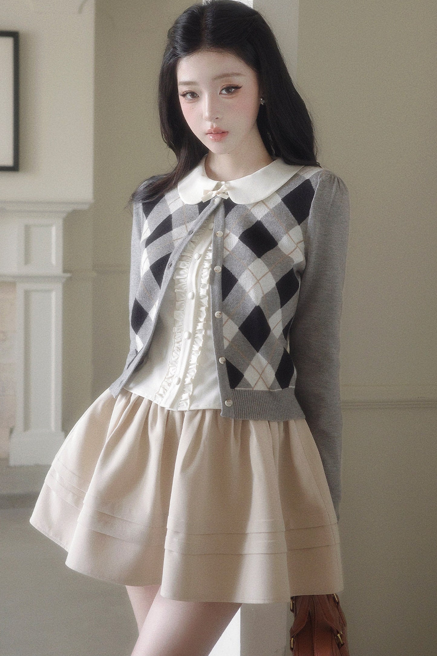 High-Waisted Pleated A-Line Skirt