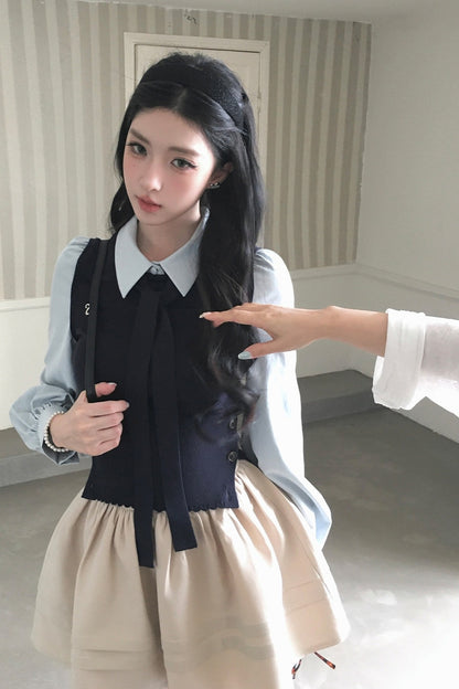 High-Waisted Pleated A-Line Skirt