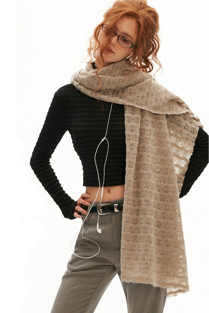 Stretch Ribbed Turtleneck Top