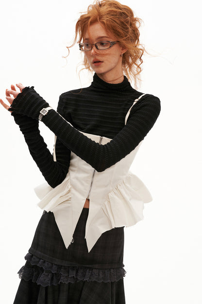 Stretch Ribbed Turtleneck Top