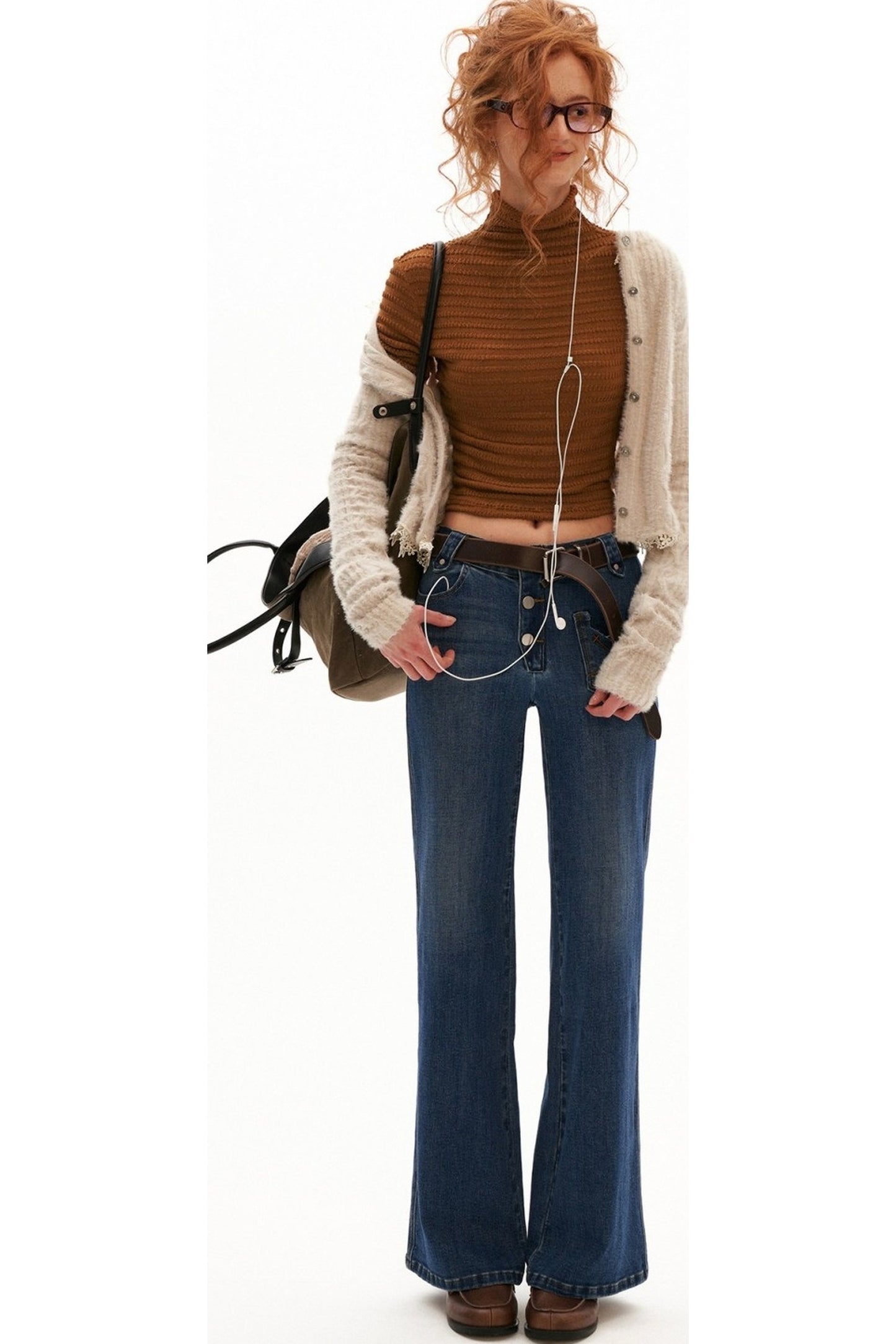 Stretch Ribbed Turtleneck Top