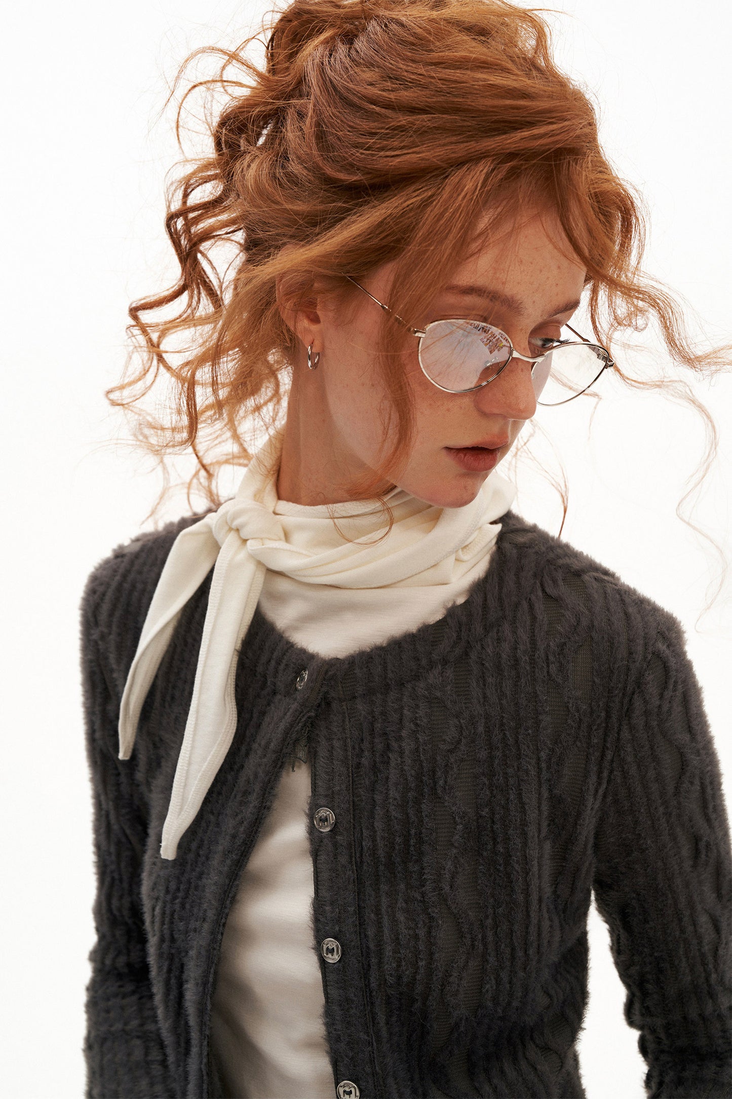 Lace Long Sleeve Knit Cardigan Top
