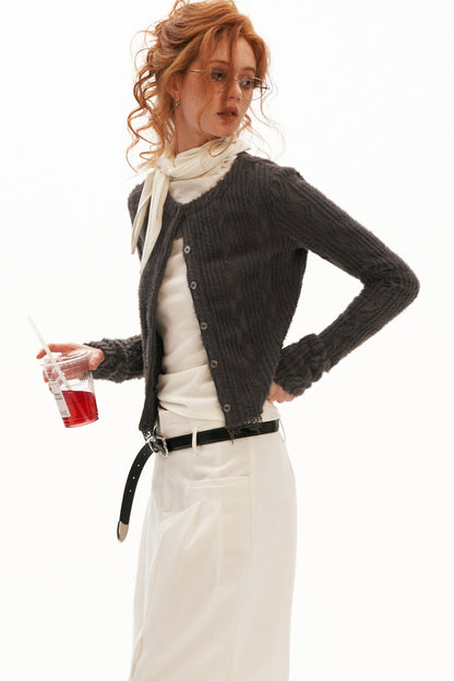 Lace Long Sleeve Knit Cardigan Top