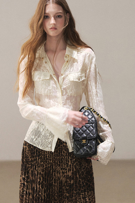 Semi-Sheer Lace Shirt