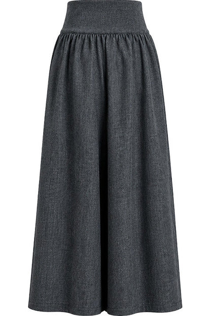 Gray Loose Wide-Leg Pants and Top Set-Up
