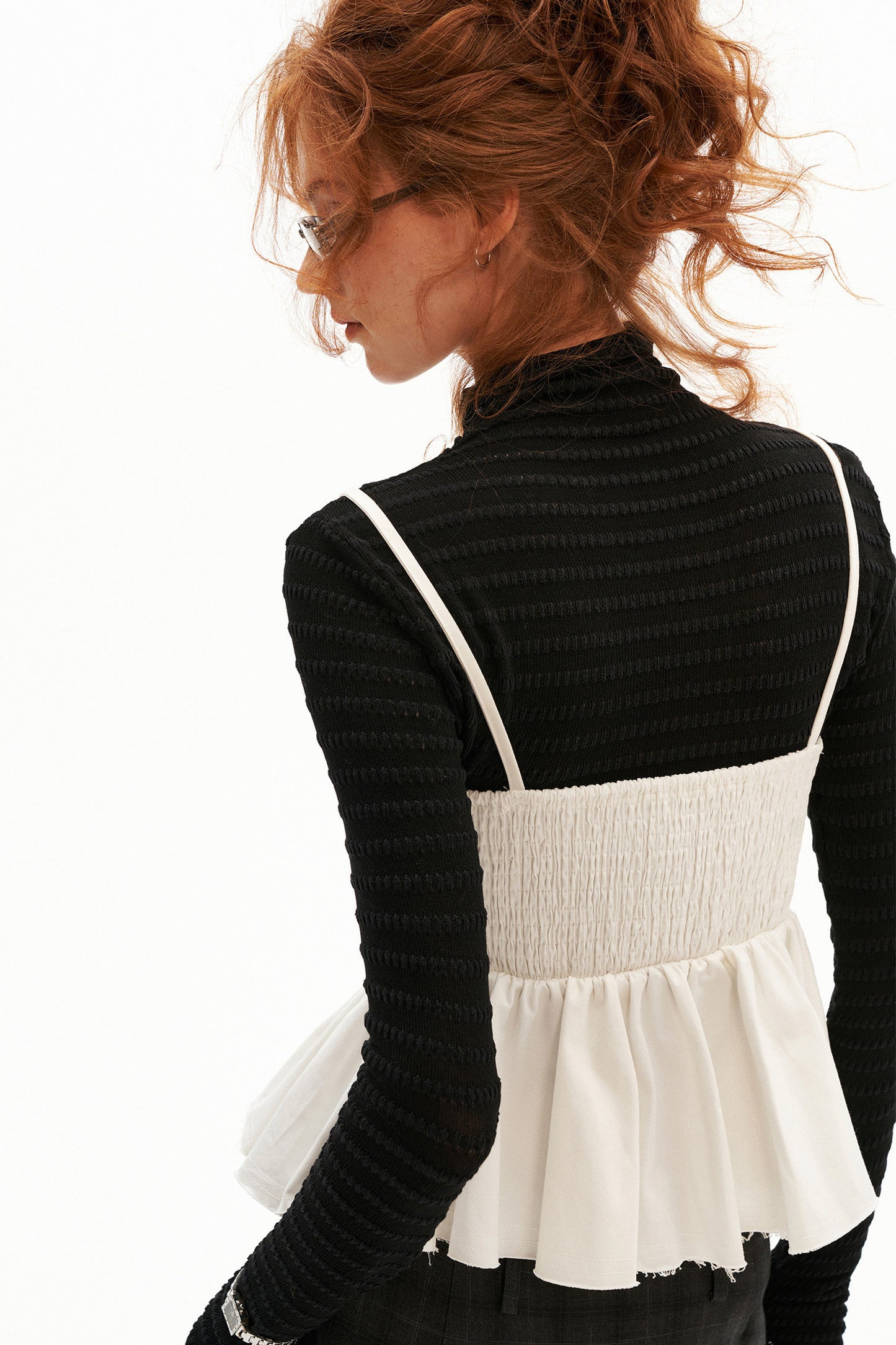 Thickened Twill Raw Edge Fishbone Camisole