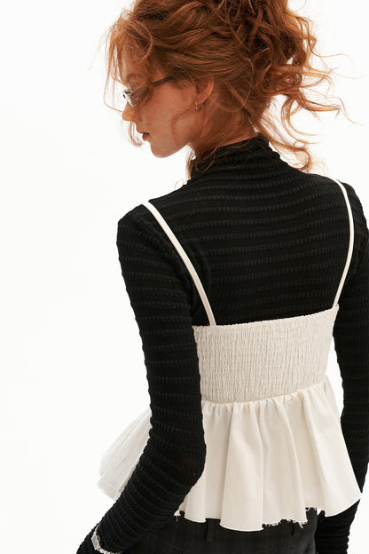 Thickened Twill Raw Edge Fishbone Camisole