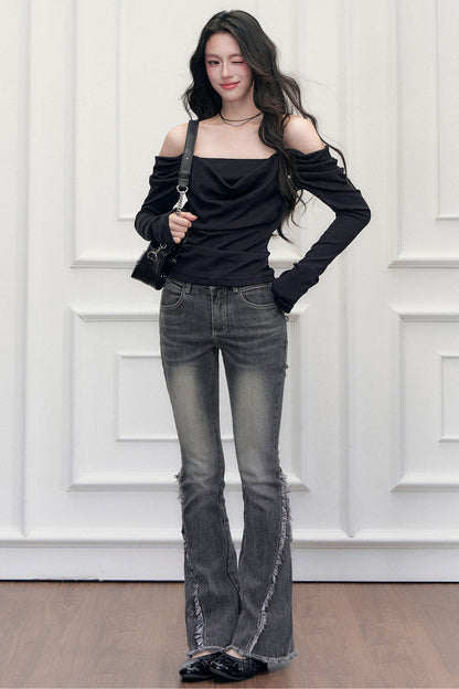Off-Shoulder Layered-Look T-Shirt