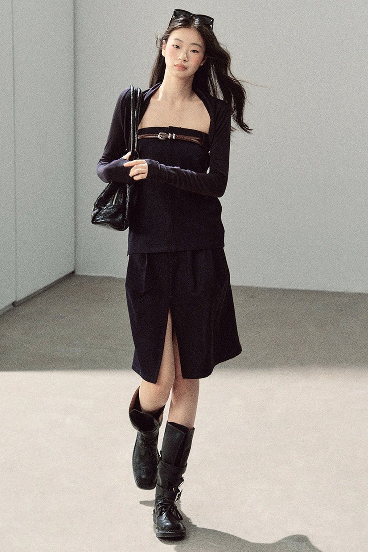 Floating Bluebell Denim Two-Piece Skirt Set-Up