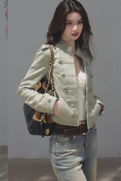 Style Pure Cotton Sand-Washed Jacket