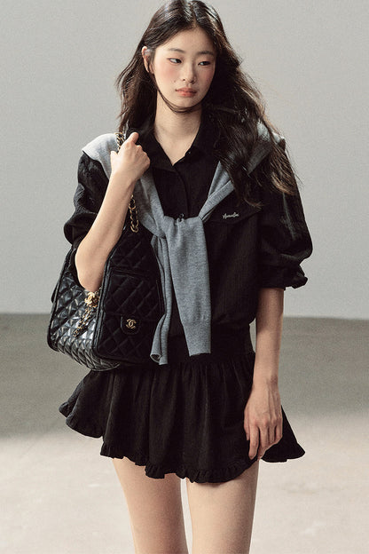 Night Whisper Shirt, Skirt Two-Piece and Jacket Set-Up