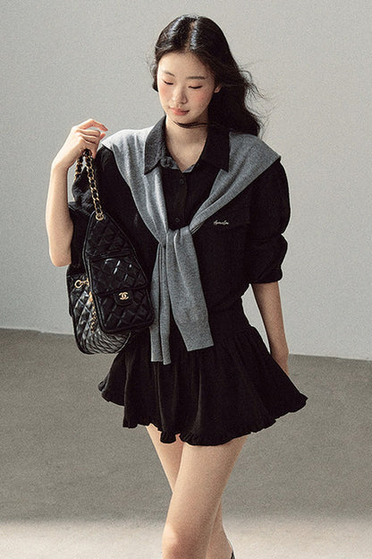 Night Whisper Shirt, Skirt Two-Piece and Jacket Set-Up