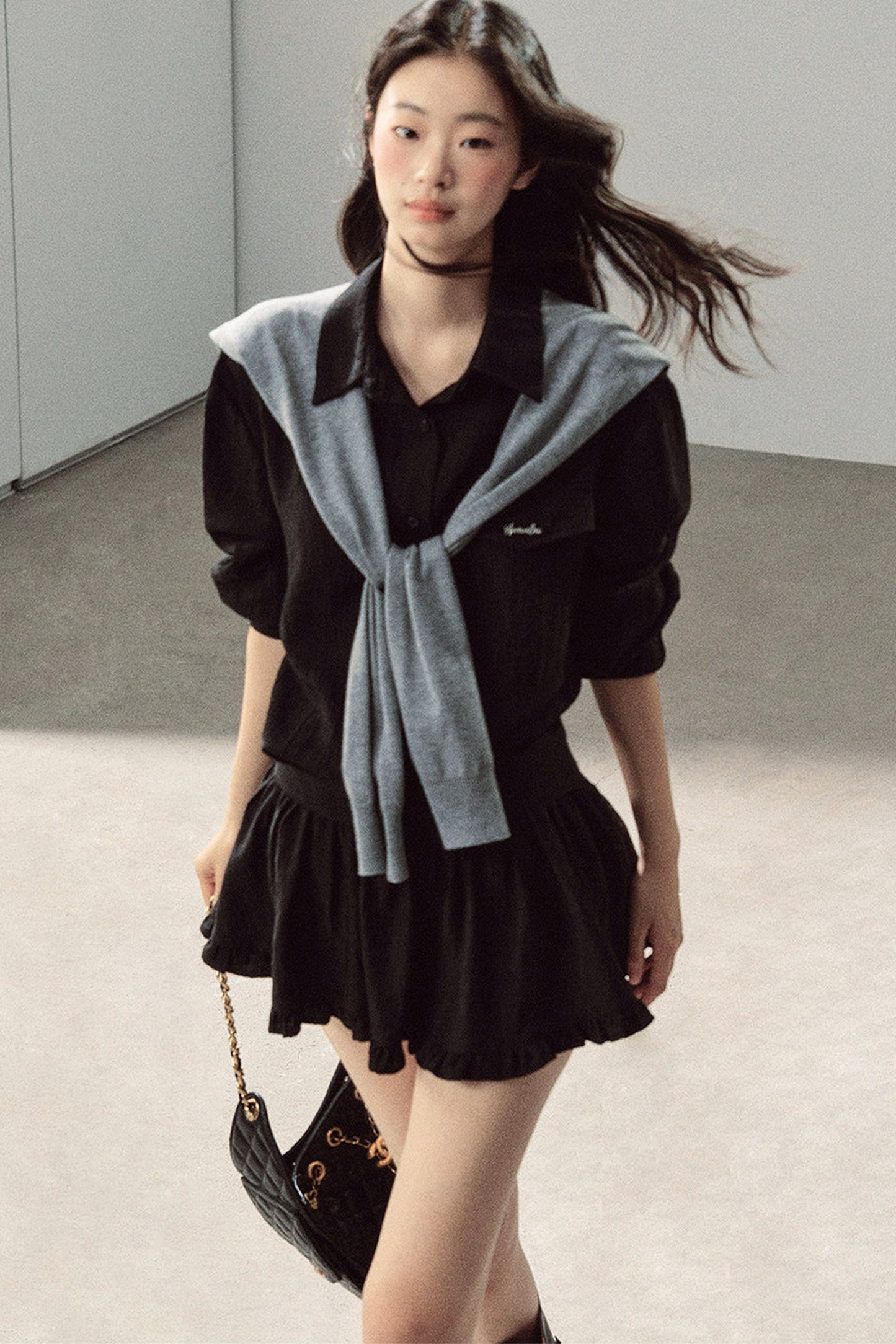 Night Whisper Shirt, Skirt Two-Piece and Jacket Set-Up