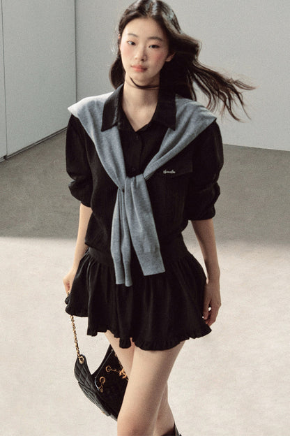 Night Whisper Shirt, Skirt Two-Piece and Jacket Set-Up