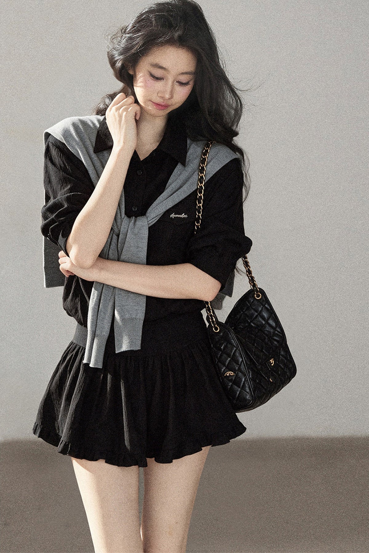 Night Whisper Shirt, Skirt Two-Piece and Jacket Set-Up