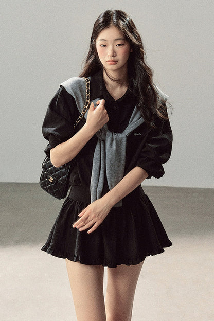 Night Whisper Shirt, Skirt Two-Piece and Jacket Set-Up