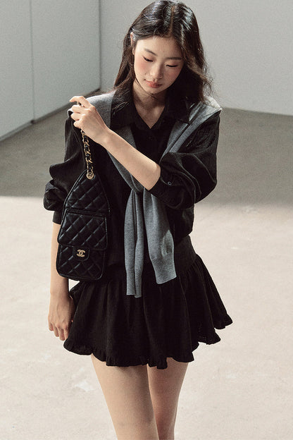 Night Whisper Shirt, Skirt Two-Piece and Jacket Set-Up