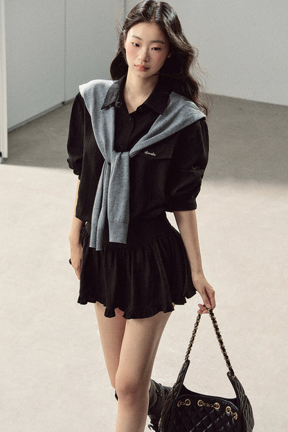 Night Whisper Shirt, Skirt Two-Piece and Jacket Set-Up