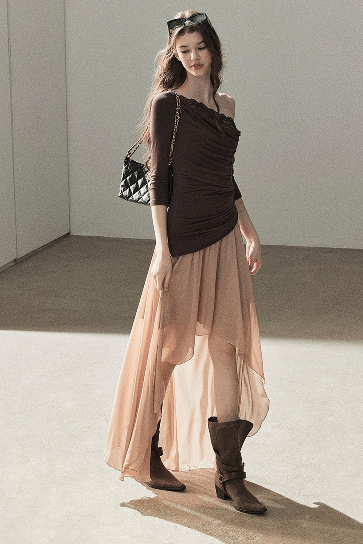 French Style Off-Shoulder Lace Dress and Jacket Set-Up