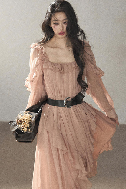Ruffled Long Dress