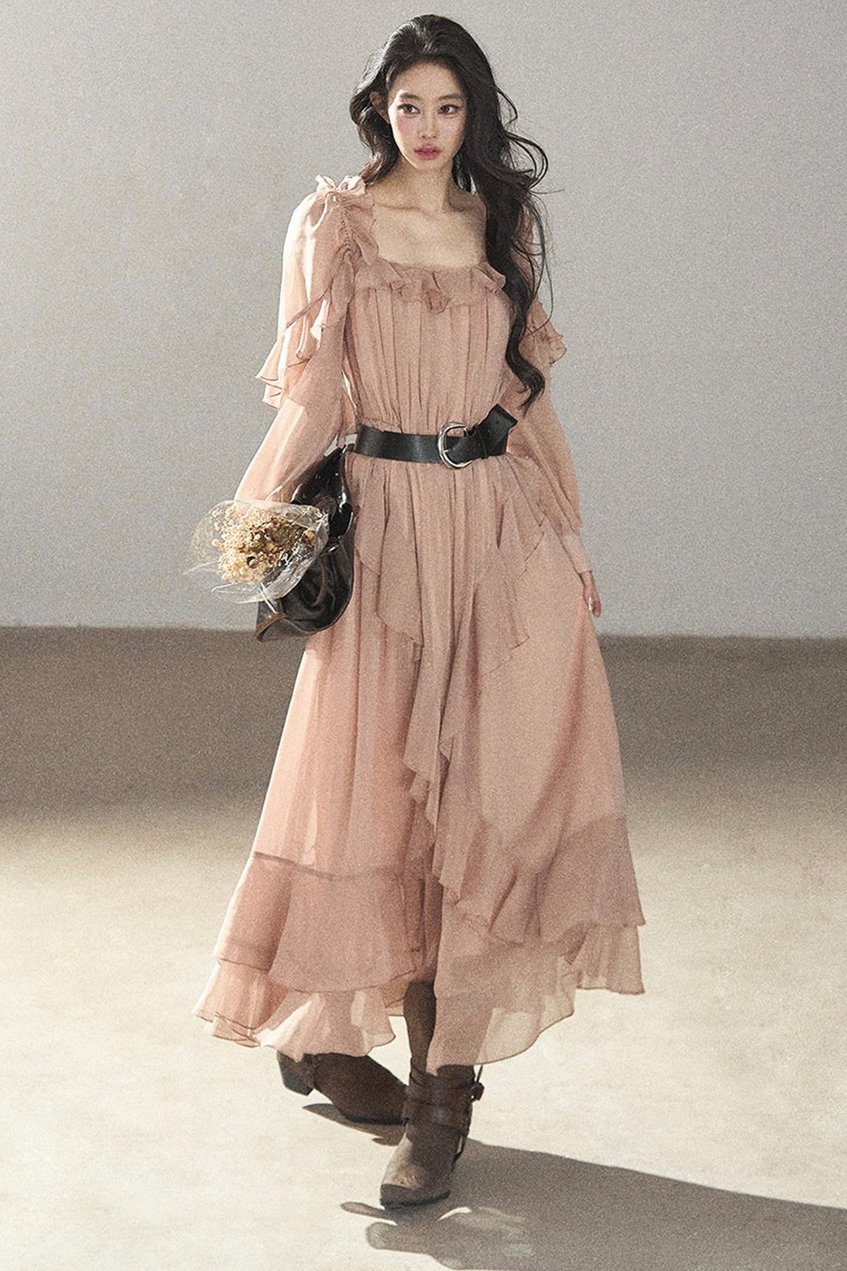 Ruffled Long Dress
