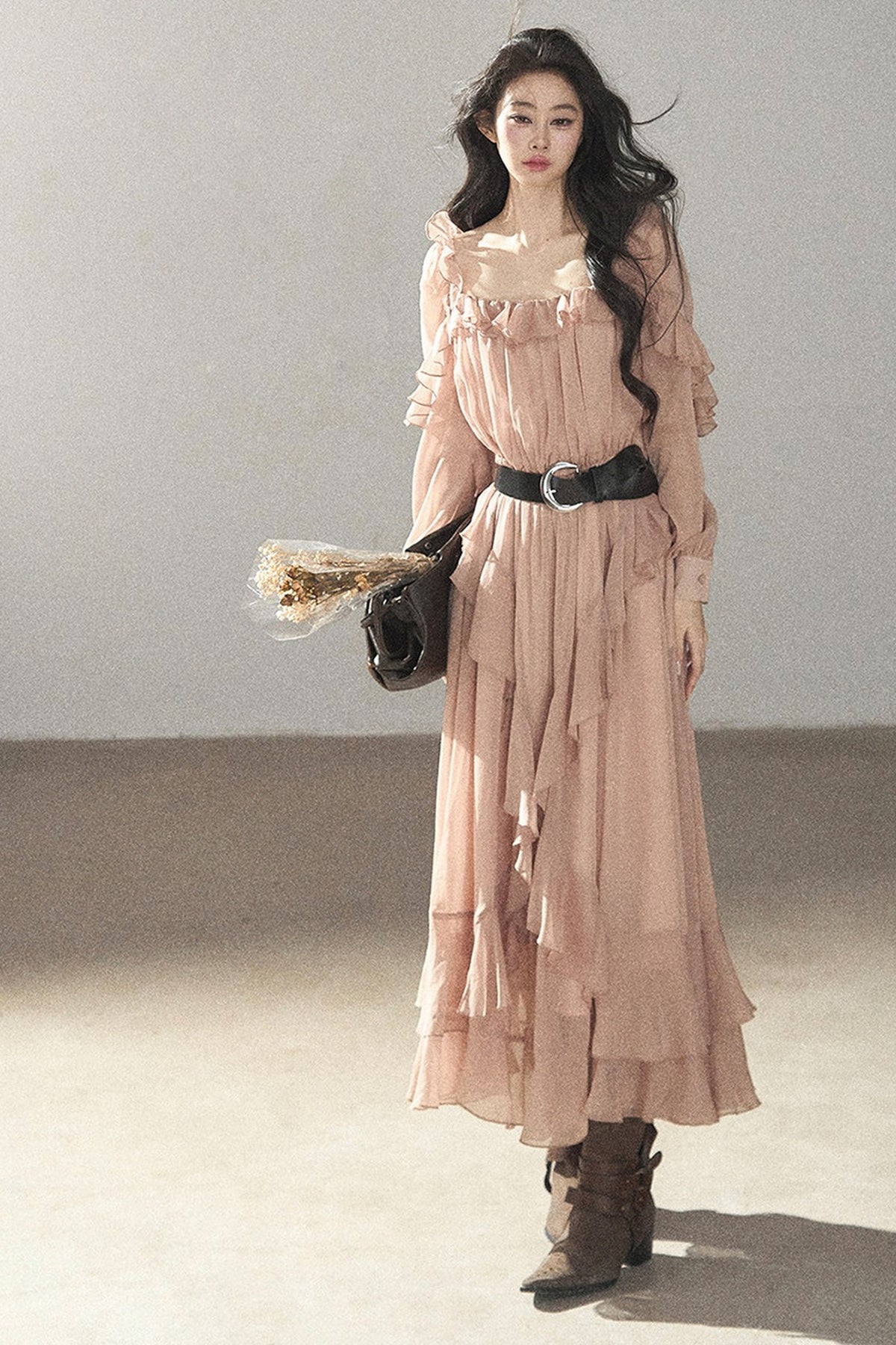 Ruffled Long Dress