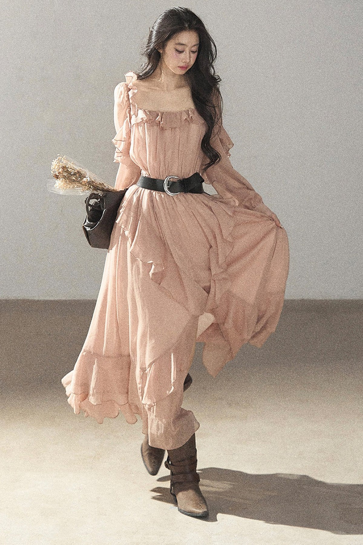 Ruffled Long Dress