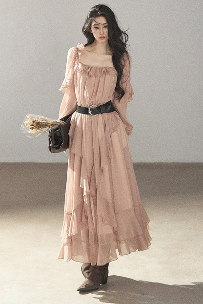 Ruffled Long Dress