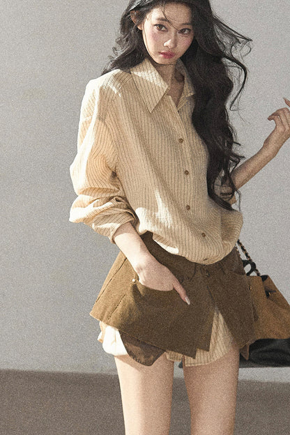 Autumnal Botanical Shirt and Skirt Set