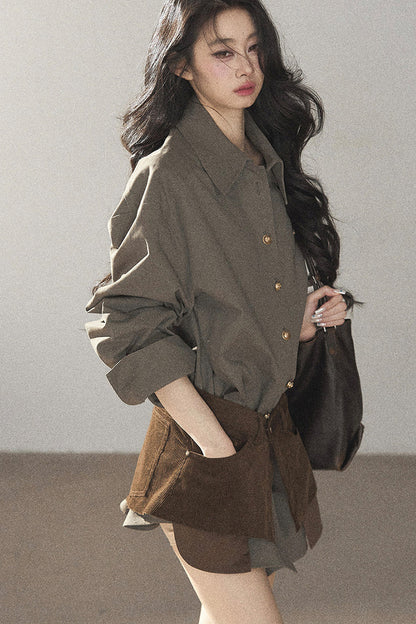 Autumnal Botanical Shirt and Skirt Set