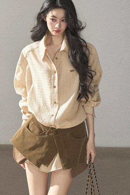 Autumnal Botanical Shirt and Skirt Set