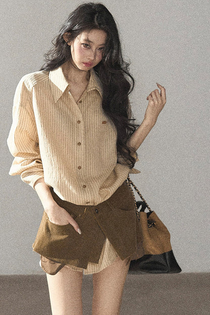 Autumnal Botanical Shirt and Skirt Set