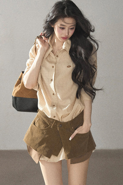Autumnal Botanical Shirt and Skirt Set