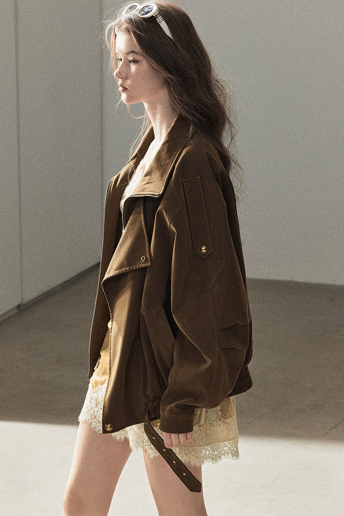 Loose Faux Suede Jacket