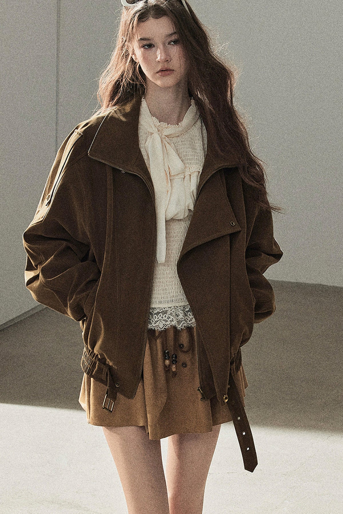 Loose Faux Suede Jacket