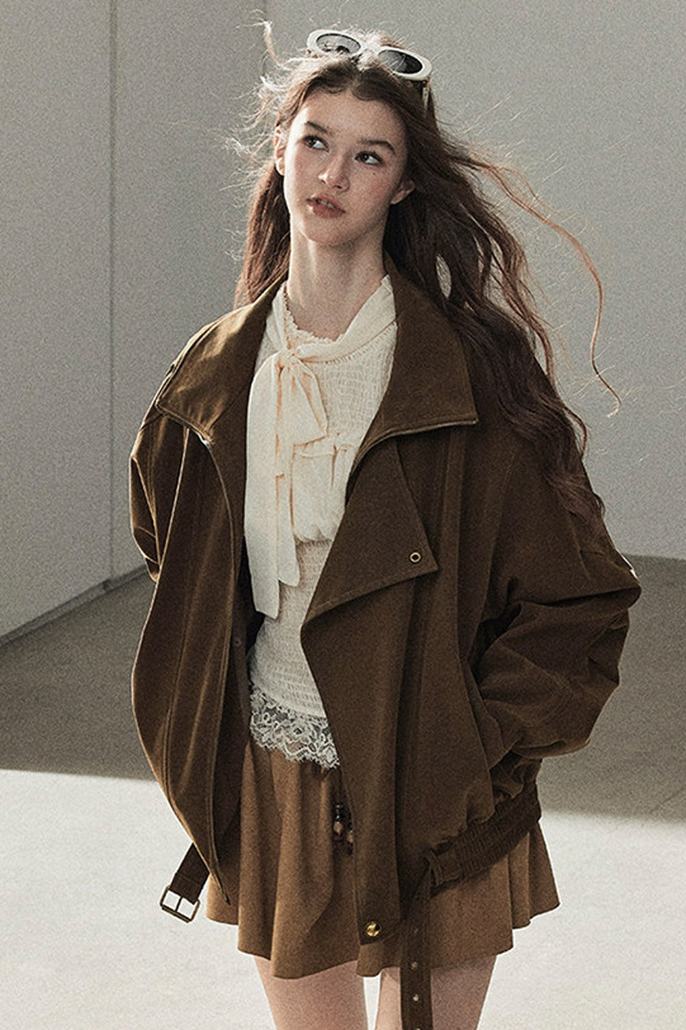 Loose Faux Suede Jacket
