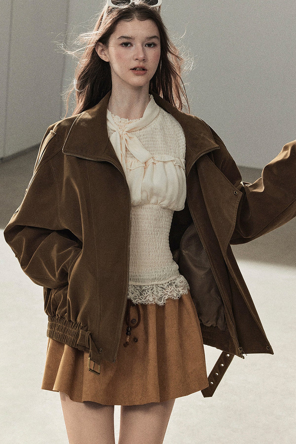 Loose Faux Suede Jacket