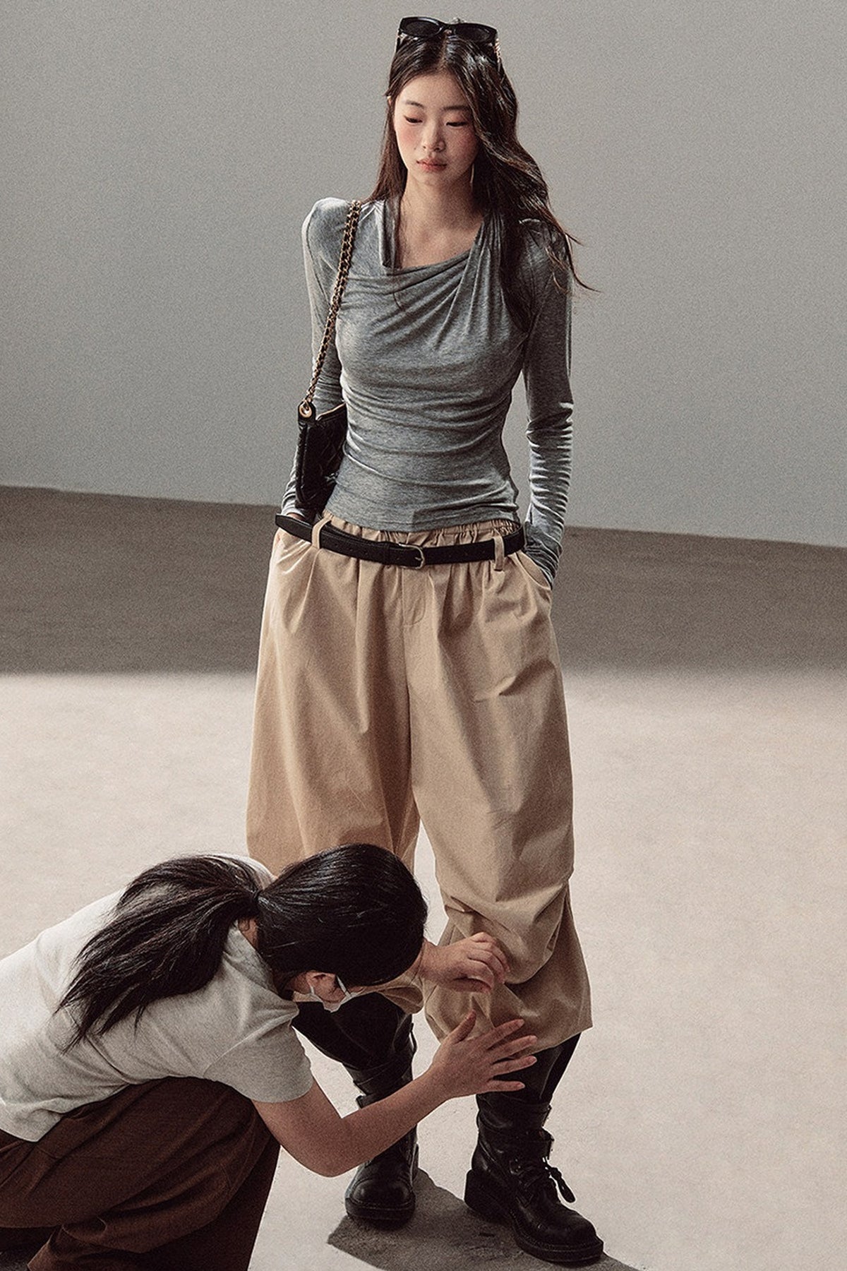 와이드 레그 루즈핏 조거 팬츠