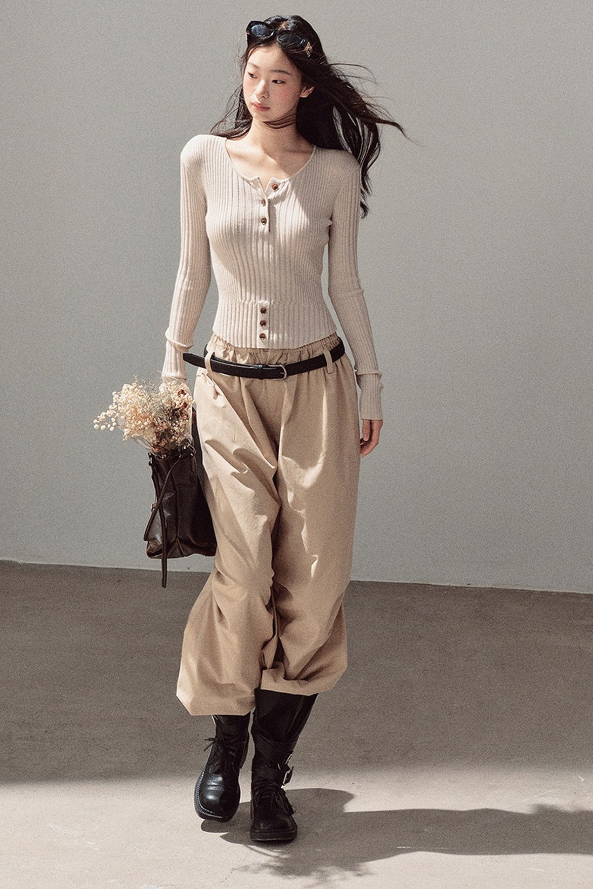 와이드 레그 루즈핏 조거 팬츠